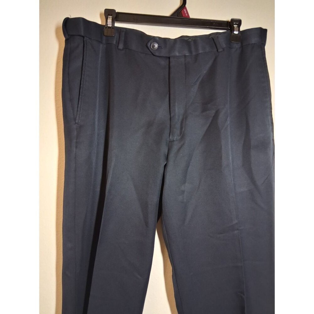 Roundtree & Yorke Dress Pants Suit Trousers Business Casual Black Men's Sz 36x30 - Picture 2 of 5